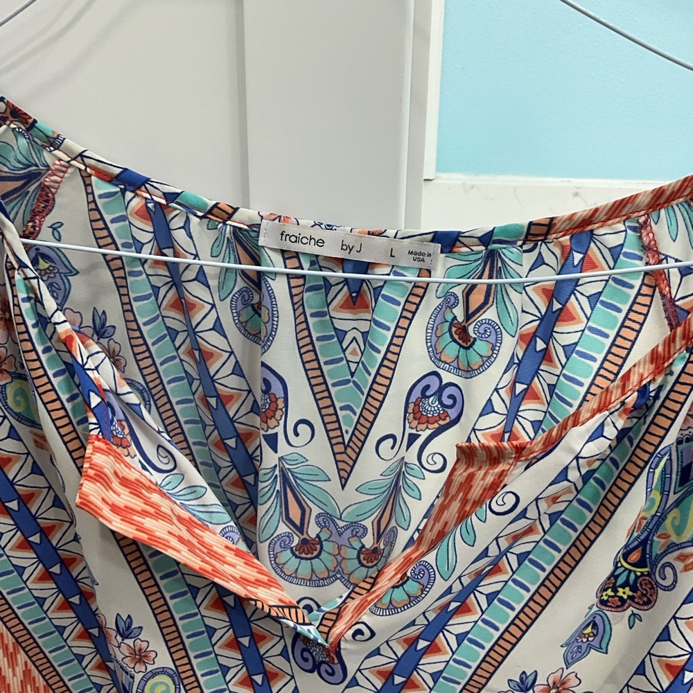 Fraiche by J Multicolor Patterned Blouse